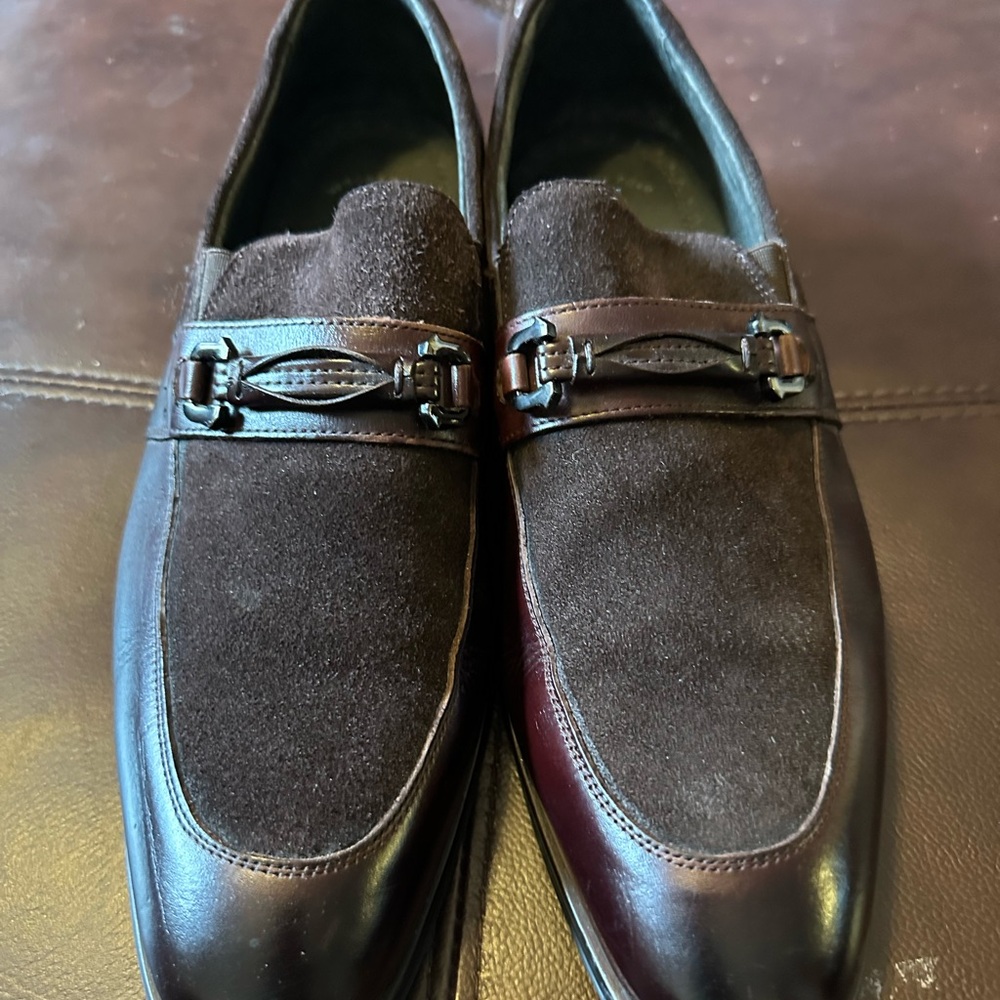 Stacy Adams Brown Leather Loafers with Horsebit Detail
